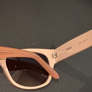 Fossil Women's Light Pink  Sunglasses with Dark Lenses